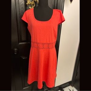 Cute Coral dress! See through mid drift